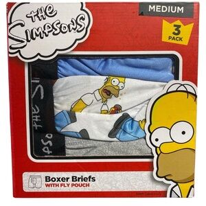 The Simpsons Men's Boxer Briefs 3-Pack - Blue, White, Gray